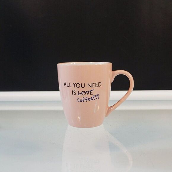 Blush Pink Oversized Mug All You Need Is Coffee 16 oz - Picture 2 of 5